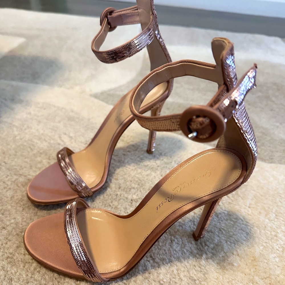 Sergio  Rossi Rose Gold Heels